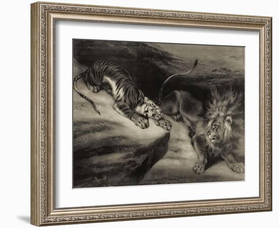 L'attaque du tigre-Louis Boulanger-Framed Giclee Print