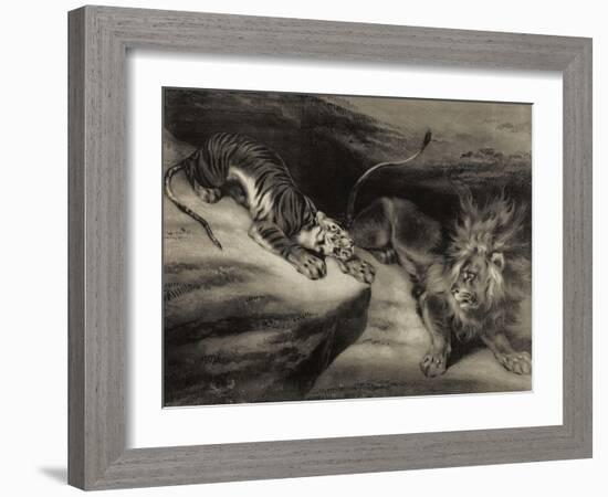 L'attaque du tigre-Louis Boulanger-Framed Giclee Print