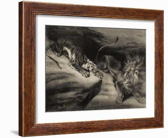 L'attaque du tigre-Louis Boulanger-Framed Giclee Print