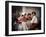 L'auberge Romaine  (In a Roman Osteria) Un Jeune Homme Au regard Menacant Et Deux Jeunes Femmes Du-Carl Bloch-Framed Giclee Print