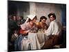 L'auberge Romaine  (In a Roman Osteria) Un Jeune Homme Au regard Menacant Et Deux Jeunes Femmes Du-Carl Bloch-Mounted Giclee Print