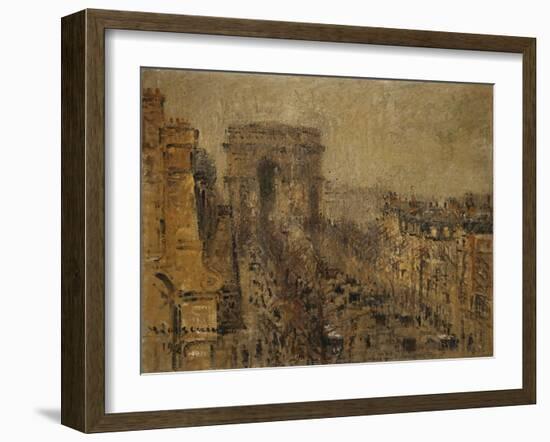 L'Avenue De Friedland, Paris, Cloudy Sky; L'Avenue De Friedland, Paris, Ciel Nuageux, 1925-Gustave Loiseau-Framed Giclee Print