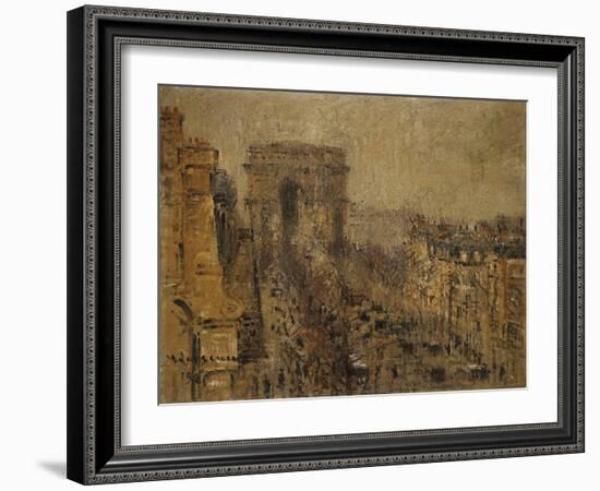 L'Avenue De Friedland, Paris, Cloudy Sky; L'Avenue De Friedland, Paris, Ciel Nuageux, 1925-Gustave Loiseau-Framed Giclee Print