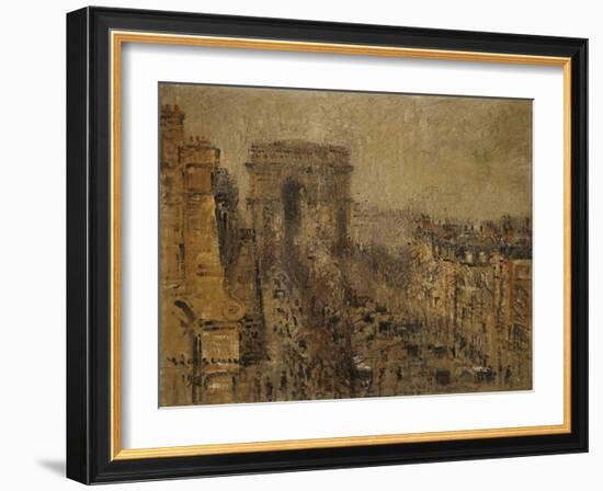 L'Avenue De Friedland, Paris, Cloudy Sky; L'Avenue De Friedland, Paris, Ciel Nuageux, 1925-Gustave Loiseau-Framed Giclee Print