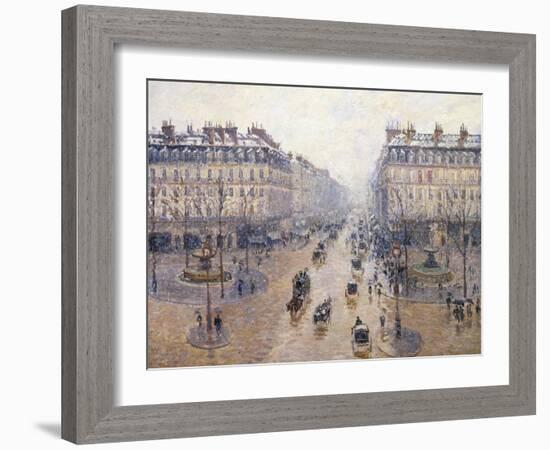 L'Avenue De L'Opéra, Snow, Morning, 1898-Camille Pissarro-Framed Giclee Print