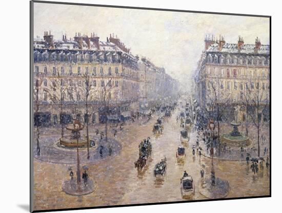 L'Avenue De L'Opéra, Snow, Morning, 1898-Camille Pissarro-Mounted Giclee Print