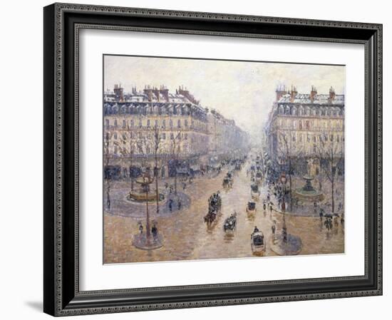 L'Avenue De L'Opéra, Snow, Morning, 1898-Camille Pissarro-Framed Giclee Print