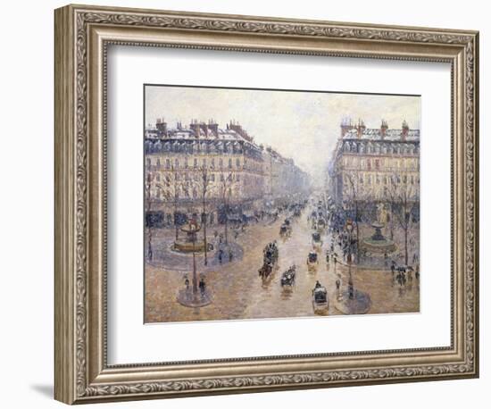 L'Avenue De L'Opéra, Snow, Morning, 1898-Camille Pissarro-Framed Giclee Print