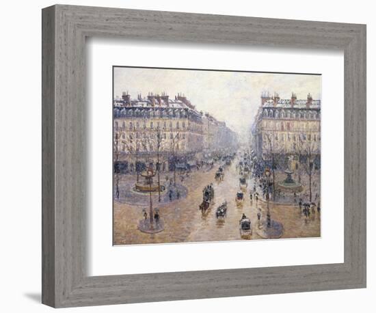 L'Avenue De L'Opéra, Snow, Morning, 1898-Camille Pissarro-Framed Giclee Print
