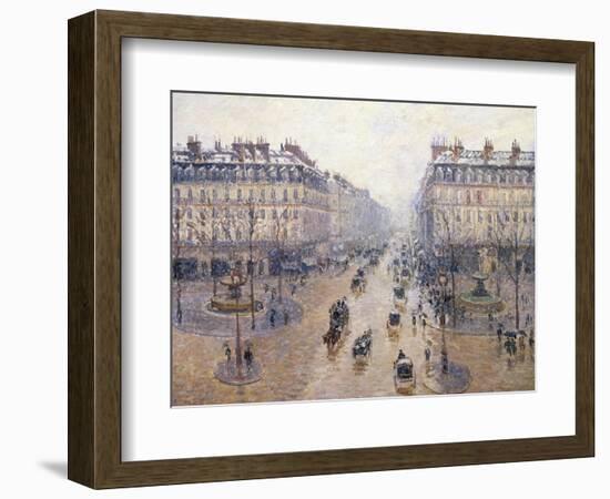 L'Avenue De L'Opéra, Snow, Morning, 1898-Camille Pissarro-Framed Giclee Print