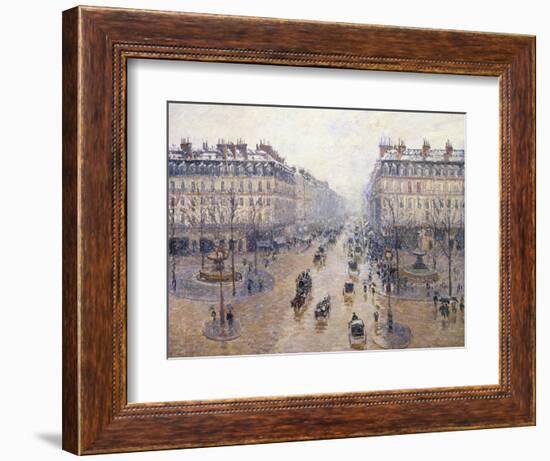 L'Avenue De L'Opéra, Snow, Morning, 1898-Camille Pissarro-Framed Giclee Print