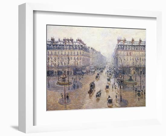 L'Avenue De L'Opéra, Snow, Morning, 1898-Camille Pissarro-Framed Giclee Print