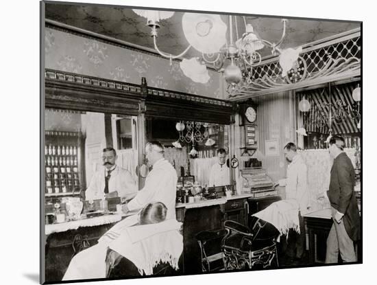 L.C. Wiseman, Barber Shop, New York City-null-Mounted Photo