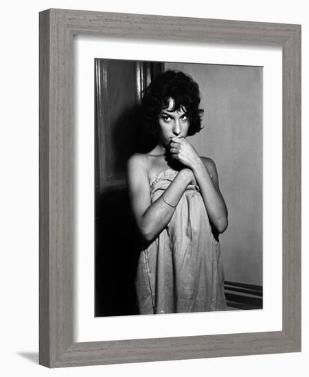 L'eau a la bouche by Jacques Doniol Valcroze with Bernadette Lafont, 1960 (b/w photo)-null-Framed Photo