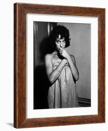 L'eau a la bouche by Jacques Doniol Valcroze with Bernadette Lafont, 1960 (b/w photo)-null-Framed Photo