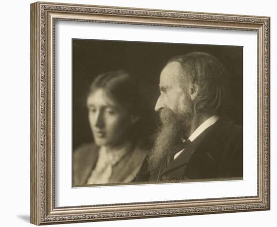 L'écrivain Virginia Woolf (1882-1941) et son père Leslie Stephen (1832-1904)-George Charles Beresford-Framed Giclee Print