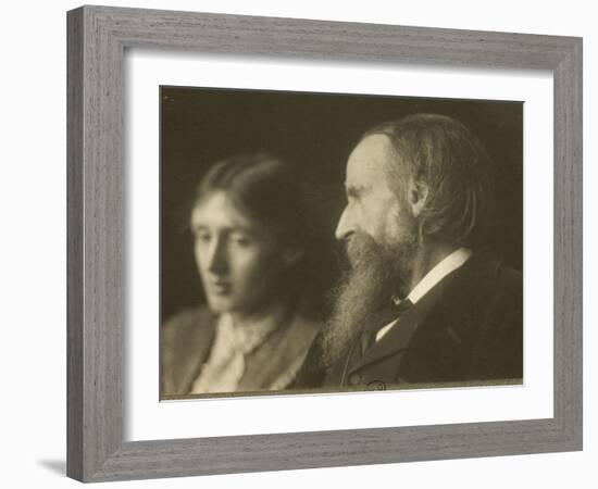 L'écrivain Virginia Woolf (1882-1941) et son père Leslie Stephen (1832-1904)-George Charles Beresford-Framed Giclee Print