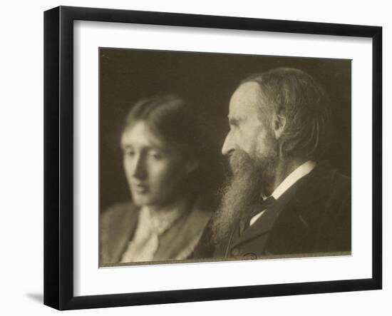 L'écrivain Virginia Woolf (1882-1941) et son père Leslie Stephen (1832-1904)-George Charles Beresford-Framed Giclee Print