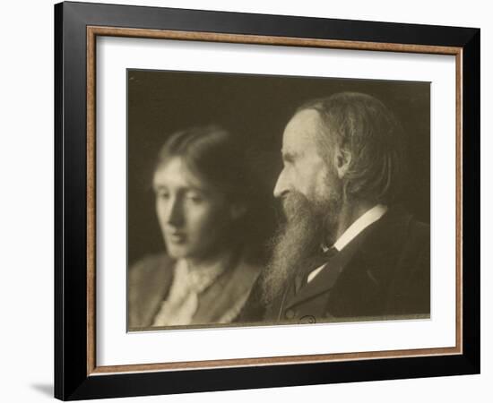 L'écrivain Virginia Woolf (1882-1941) et son père Leslie Stephen (1832-1904)-George Charles Beresford-Framed Giclee Print