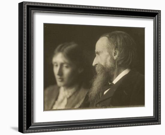 L'écrivain Virginia Woolf (1882-1941) et son père Leslie Stephen (1832-1904)-George Charles Beresford-Framed Giclee Print