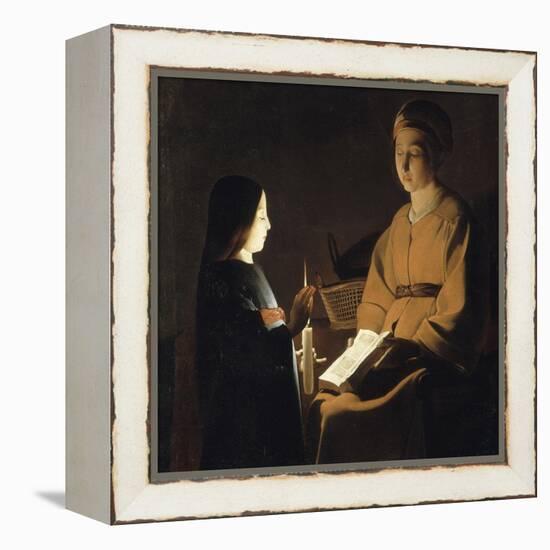 L'éducation de la Vierge-Georges de La Tour-Framed Premier Image Canvas