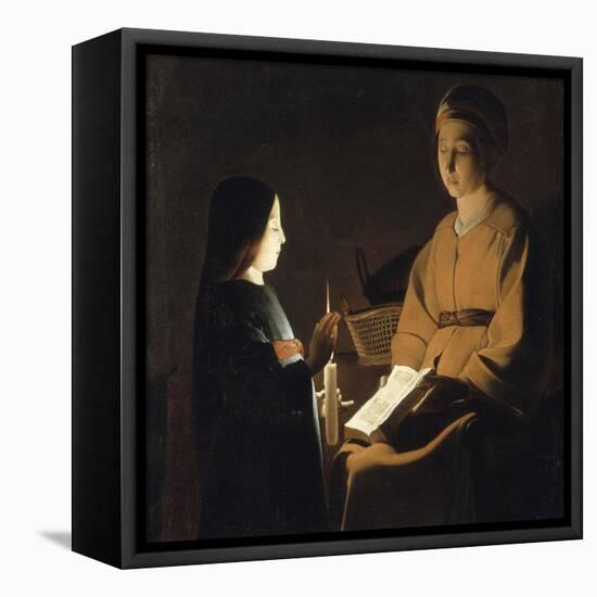 L'éducation de la Vierge-Georges de La Tour-Framed Premier Image Canvas