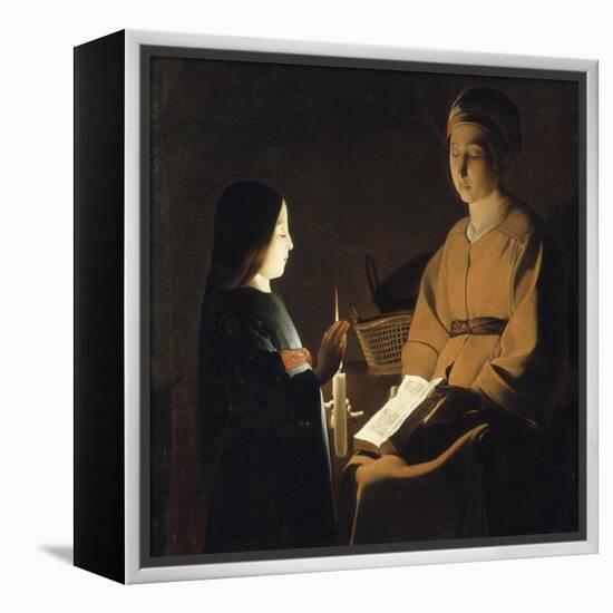 L'éducation de la Vierge-Georges de La Tour-Framed Premier Image Canvas