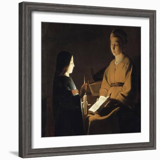 L'éducation de la Vierge-Georges de La Tour-Framed Giclee Print