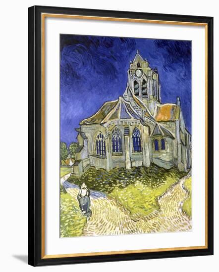 L'Eglise d'Auvers-sur-Oise-Vincent van Gogh-Framed Giclee Print