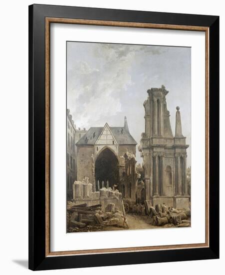 L'église des Feuillants en démolition-Hubert Robert-Framed Giclee Print