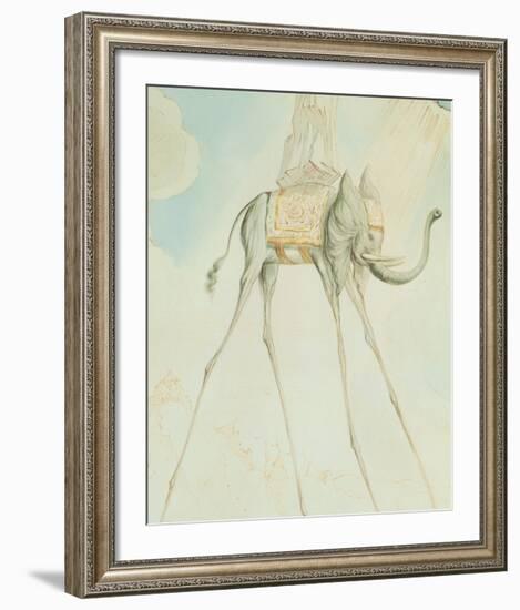 L'Elephante Giraffe-Salvador Dalí-Framed Art Print