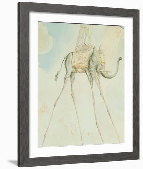 L'Elephante Giraffe-Salvador Dalí-Framed Art Print