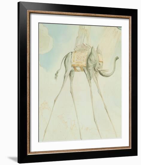 L'Elephante Giraffe-Salvador Dalí-Framed Art Print