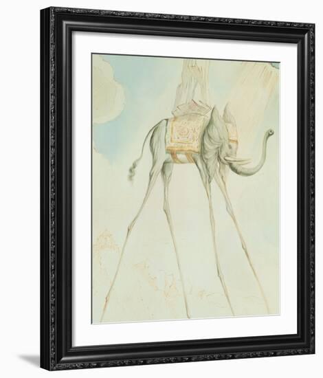 L'Elephante Giraffe-Salvador Dalí-Framed Art Print