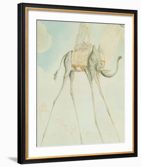 L'Elephante Giraffe-Salvador Dalí-Framed Art Print