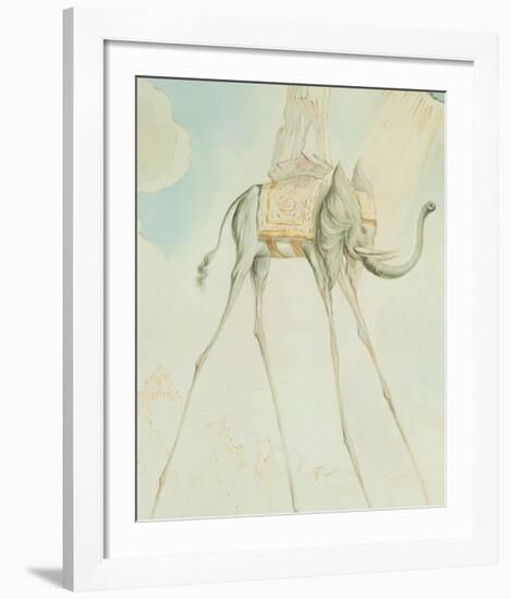 L'Elephante Giraffe-Salvador Dalí-Framed Art Print