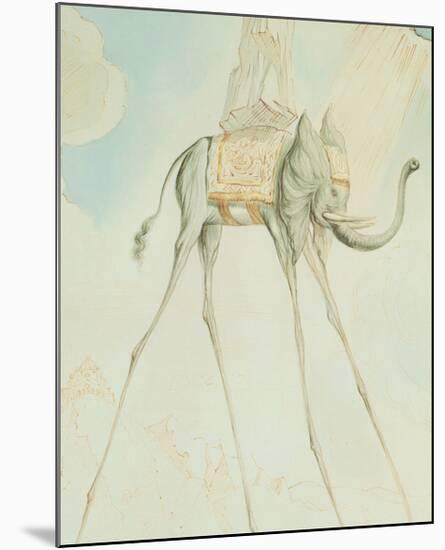 L'Elephante Giraffe-Salvador Dalí-Mounted Art Print