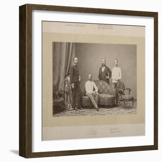 L'empereur François Joseph 1er (1830-1916), l'archiduc Charles-Louis, l'archiduc Louis-Victor,-Ludwig Angerer-Framed Giclee Print