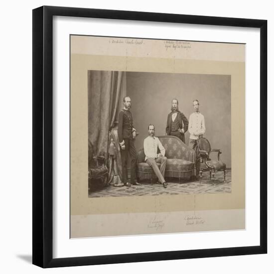 L'empereur François Joseph 1er (1830-1916), l'archiduc Charles-Louis, l'archiduc Louis-Victor,-Ludwig Angerer-Framed Giclee Print