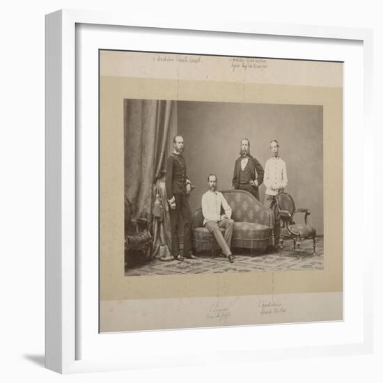 L'empereur François Joseph 1er (1830-1916), l'archiduc Charles-Louis, l'archiduc Louis-Victor,-Ludwig Angerer-Framed Giclee Print