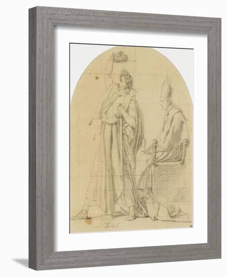 L'empereur Napoléon Ier se couronnant lui-même-Jacques-Louis David-Framed Giclee Print