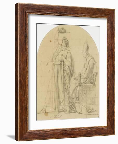 L'empereur Napoléon Ier se couronnant lui-même-Jacques-Louis David-Framed Giclee Print