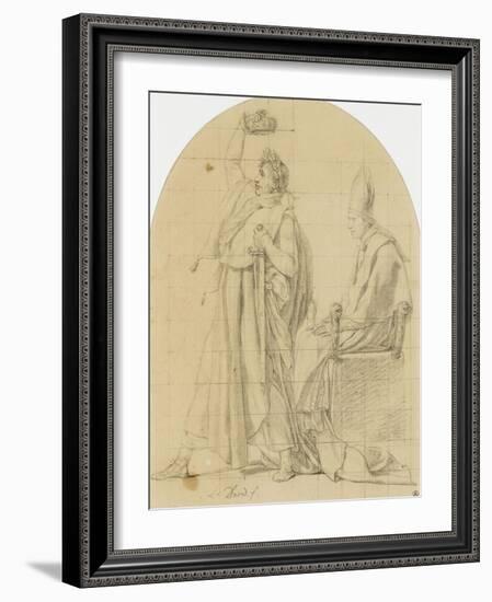 L'empereur Napoléon Ier se couronnant lui-même-Jacques-Louis David-Framed Giclee Print