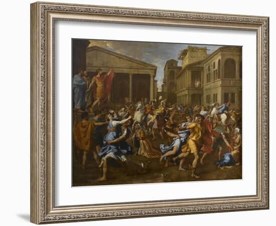 L'enlèvement des Sabines-Nicolas Poussin-Framed Giclee Print