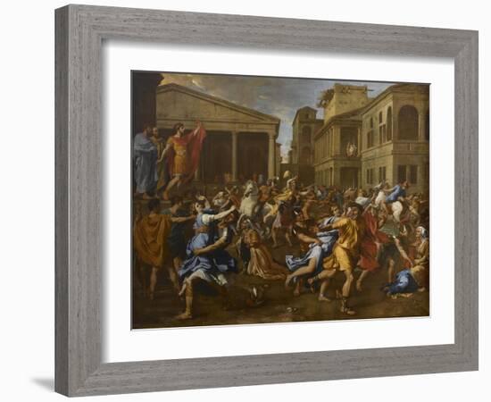 L'enlèvement des Sabines-Nicolas Poussin-Framed Giclee Print