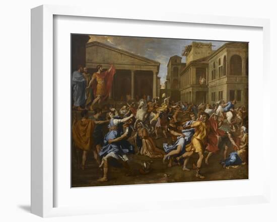 L'enlèvement des Sabines-Nicolas Poussin-Framed Giclee Print