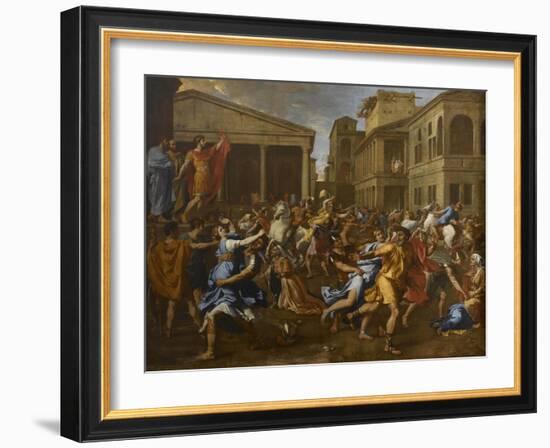 L'enlèvement des Sabines-Nicolas Poussin-Framed Giclee Print