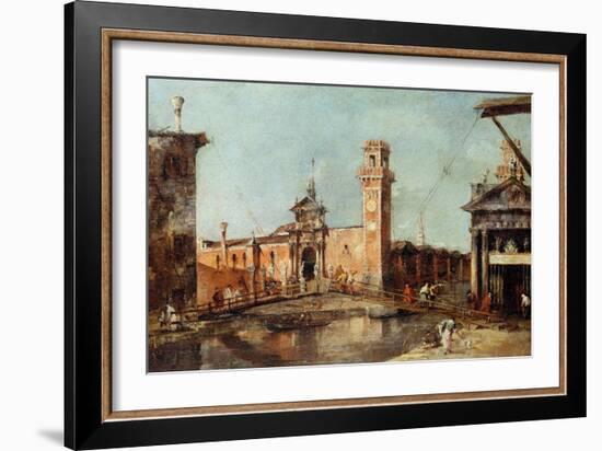 L'entree De L'arsenal De Venise  (The Entrance to the Arsenal in Venice) Peinture De Francesco Gua-Francesco Guardi-Framed Giclee Print