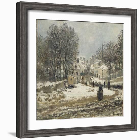 L'entrée de la Grande-Rue à Argenteuil, l'hiver-Claude Monet-Framed Giclee Print