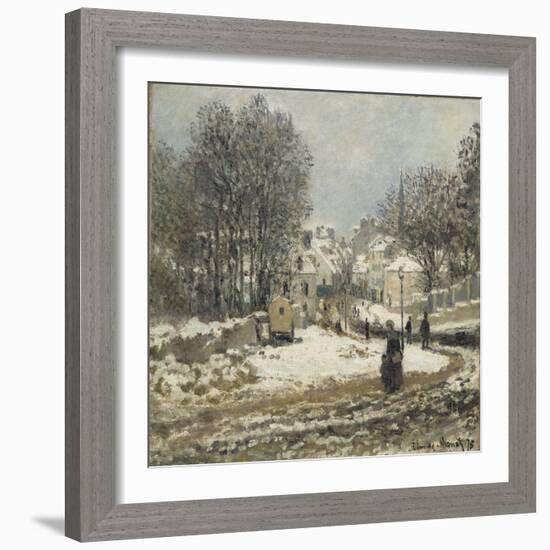 L'entrée de la Grande-Rue à Argenteuil, l'hiver-Claude Monet-Framed Giclee Print